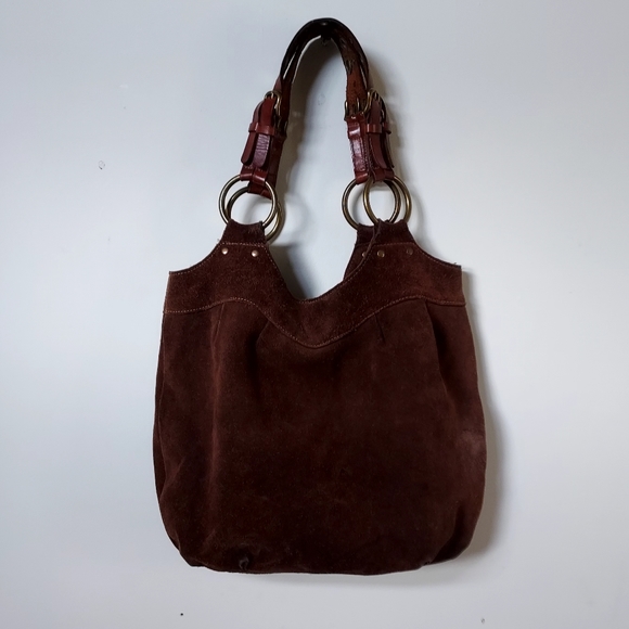 Fossil Bags Vtg Fossil 954 7582 Soft Suede Leather Slouch Shoulder